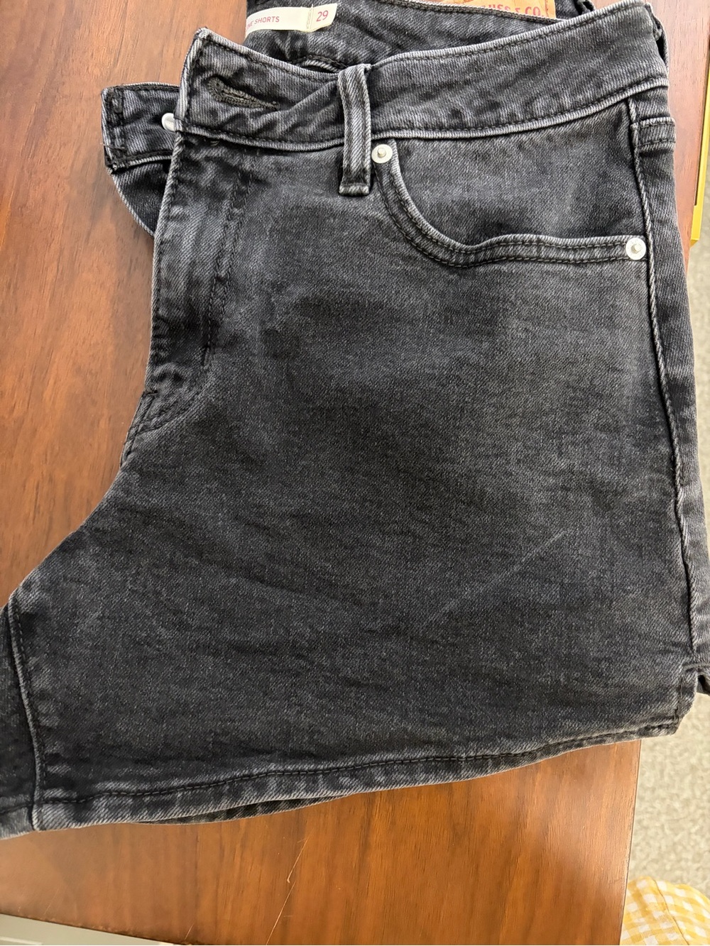Black Wash Denim Shorts
